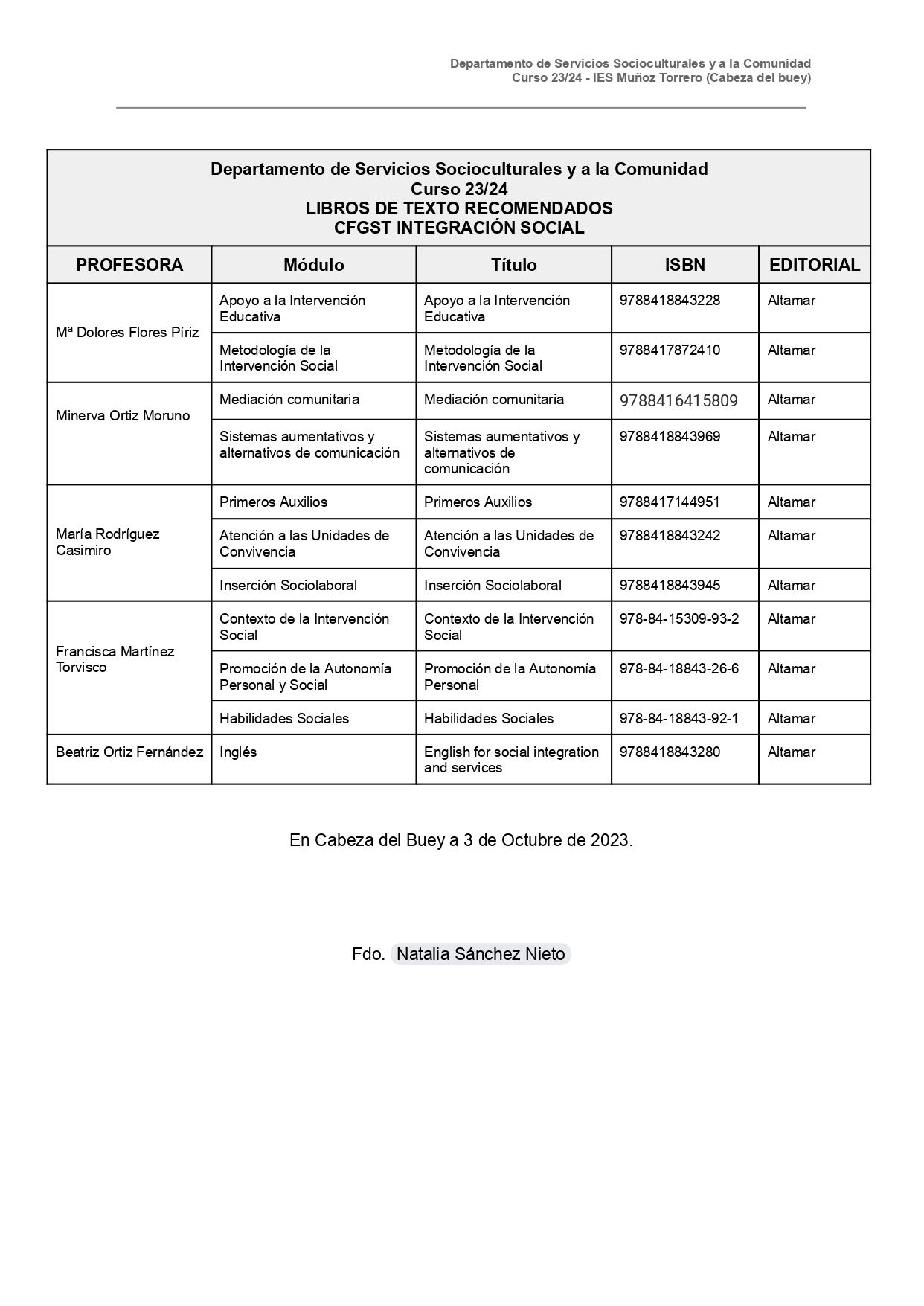 Libros de texto Departamento de Servicios Socioculturales y a la Comunidad page 0001