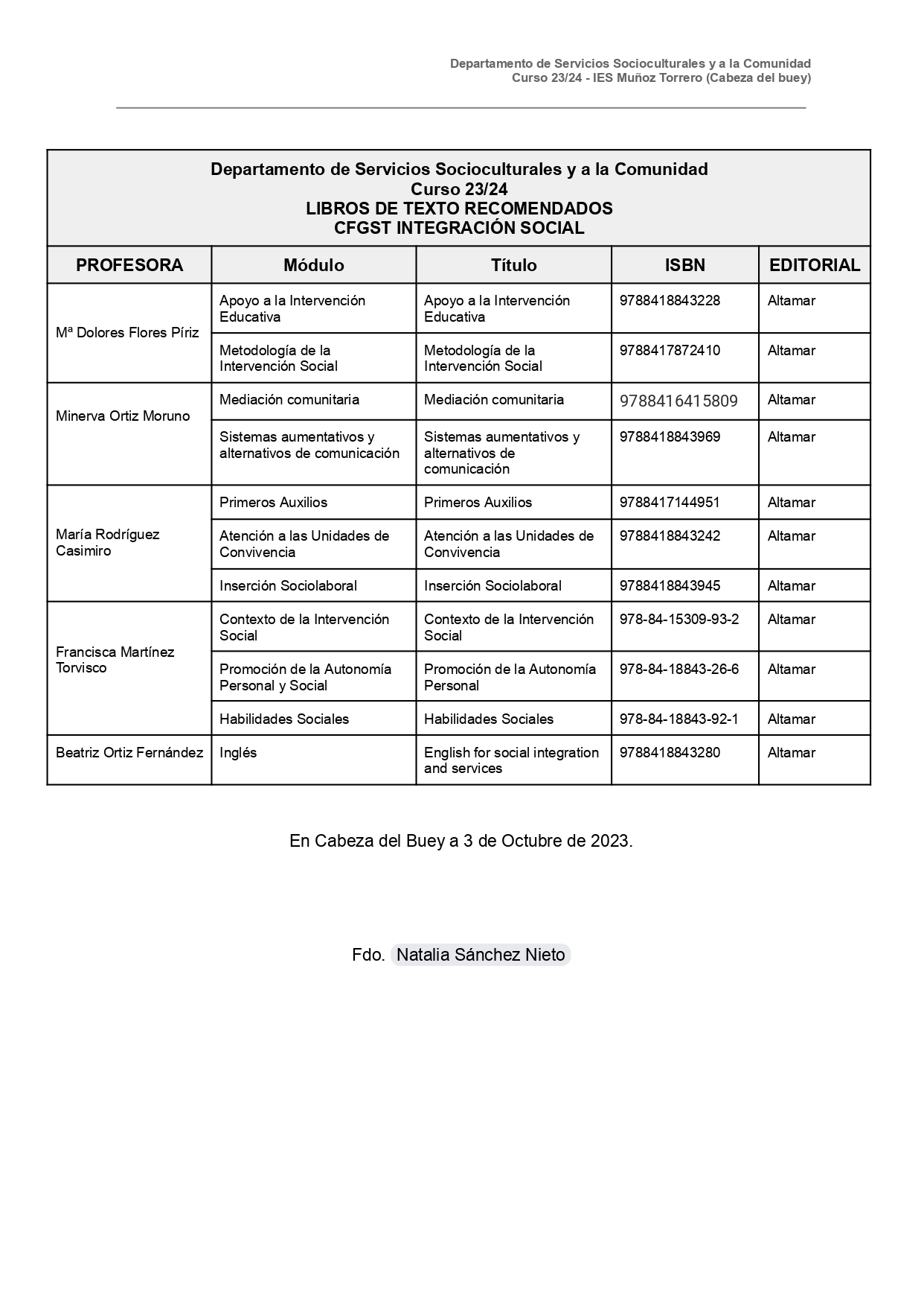 Libros de texto Departamento de Servicios Socioculturales y a la Comunidad page 0001